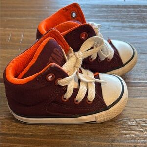 Converse Burgundy & Orange Hi-Tops